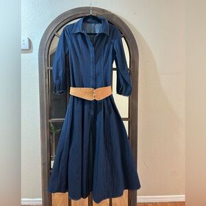 Vintage Denim tea time dress Blue Dress